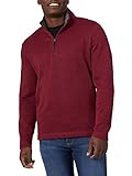 Wrangler Authentics Men’s Sweater Fleece Quarter-Zip, zinfandel heather, Large