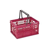 キャプテンスタッグ キャンプ用 カゴ フォールディング ハンディ コンテナ Mサイズ レッドUL-1011