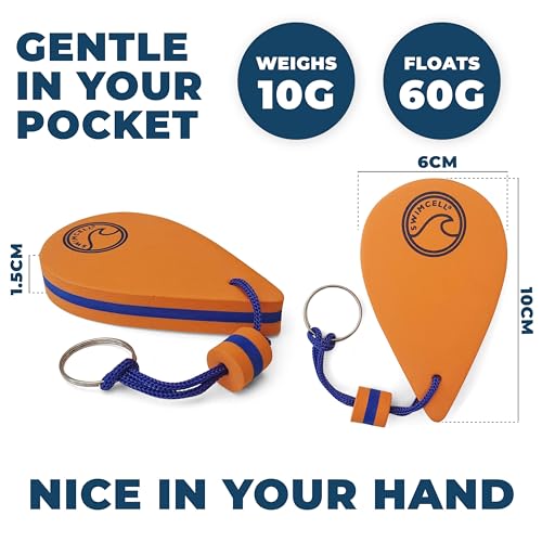 SwimCell Schlüsselanhänger Schwimmend für Boots Schlüssel, Tragfähigkeit 60g, 3 x mehr als ein Kork Schlüsselschwimmer. Schlüsselring zum Segeln, Boot fahren, Kajak, Wassersport.