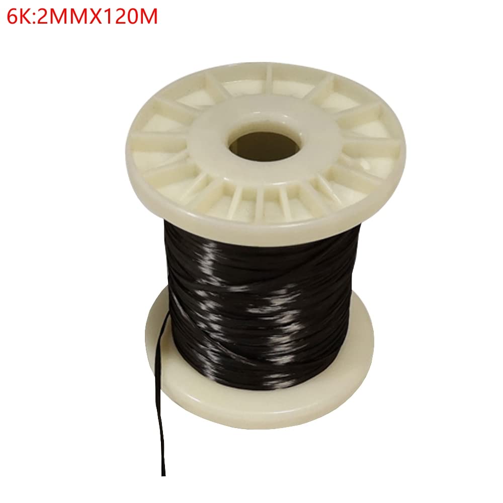 Fil de fibre de carbone 3K 6K 12K 24K Résistance aux hautes températures Conductif et résistance à la traction Fil chauffant en fibre de carbone (6K : 2 mm x 120 m)