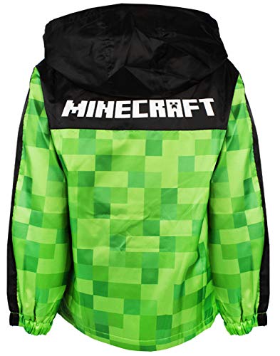 Minecraft Boys Jacket Waterproof Hoodie Creeper Fleece Lined Raincoat 7-8 Years #TOP3