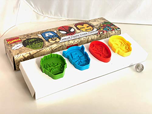 Marvel Comics Hero Cookie Cutters- The Incredible Hulk, Captain America, Spider-Man and Iron Man
