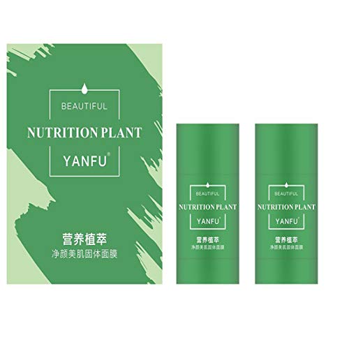 2 pcs Green Tea Purifying Clay Stick Mask, Face Moisturizes Oil Control, Deep Clean Pore, Improves Skin,for All Skin Types Men Women (Green Tea)