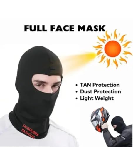 Image of Balaclava Face Mask Pack of 2 Black Stretchable Helmet Inner Cover for Men & Women Dust Proof Riding Mask for Biking, Cycling & Winter Protection