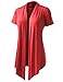Women's Open Front Short Sleeve Cardigan Coral XX-Large