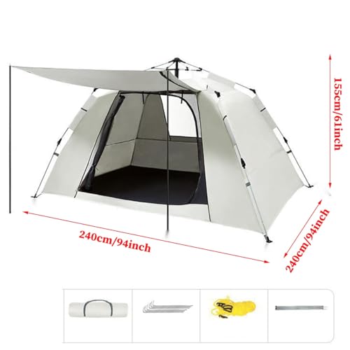 Carpa instantánea para camping familiar 5 personas beige miniatura 7