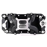 JGhyperX 7561 53026 air gap Intake Manifold Aluminum Dual Plane Compatible with Chevy Big Block 1966-2000 BBC 396 402 427 454 6.5L 6.6L 7.0L 7.4L V8 Engine Black