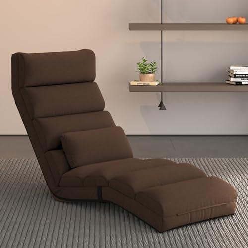 Fauteuil de sol pliable rose avec dossier réglable pour le salon