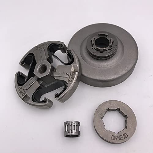 Conjunto de embrague de 3/8 "8T, rueda dentada de tambor, Kit de cojinete de aguja de llanta for Husq 61 66 162 266 268 272 XP 268XP 272XP, piezas de motosierra