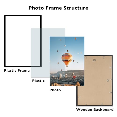 Image of JCJMY 17x24 Picture Frame Black for Poster Photo Picture, Horizontal and Vertical Formats for Wall Hanging, 17 x 24 Wall Gallery Poster Photo Frame for 17 by 24 Photos Posters, Black