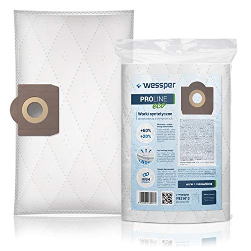 Wessper 10x Bolsas para aspiradora Bosch Pas 11-21; 12-27, 850, Gas 20 L, 15L, Titan TTB 350 430; Vac 350; Vac 351