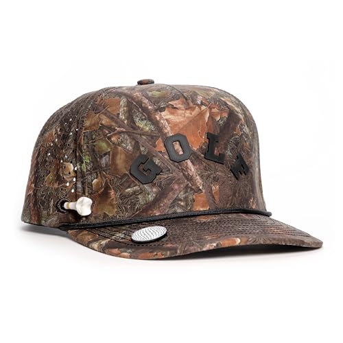 Image of BRIMZ Golf Performance Hat - Tee Holder & Magnetic Brim - Breathable Sweat & Water Resistant Golfing Snapback Cap