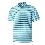 Golf Shirts for Men Short Sleeve Dry Fit Performance Multicolored Striped Pique Men’s Collared Polo