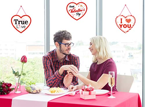 Valentines Day Decorations, Heart Banner Door Decor, Pink Red Romantic Conversation Porch Sign, Wall Decor Party Supplies for Valentines Day Décor - Thumbnail 2