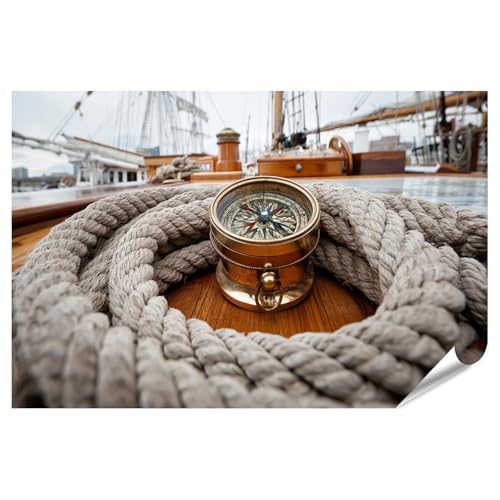 Poster boussole maritime islandburner, impression d'art grand format salon