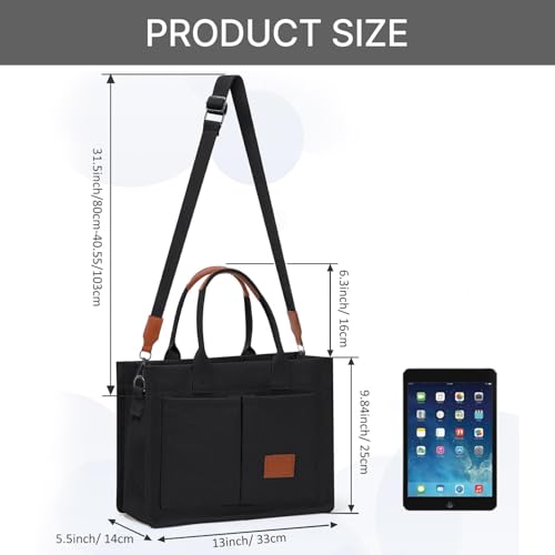 Image of Kawn Large Canvas Tote Bag for Women hobo Shoulder Bag with Zipper Multi-Pocket Satchel bag Crossbody Bag with Detachable Strap Everything Everyday Handbags for Office, College and Travel