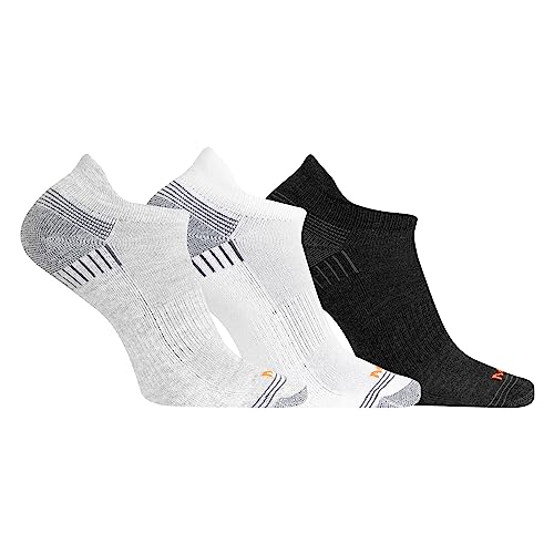 Merrell Men's Cushioned Low Cut Tab Casual Sock, Gray Heather Assorted, 13-15 Us #TOP2