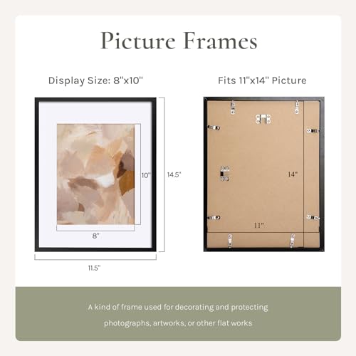SYNTRIFIC 11X14 Poster Frame Black Set of 3, Picture Frame 8x10 with Mat or 11x14 without Mat, Large Collage Photo Frame for Wall Mounting, Gallery Diamond Art Frame - Thumbnail 2