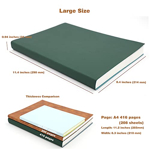 image for WMWL Large Thick Journal Notebook, Blank Papers, A4 8.4x11.4 inches, 4