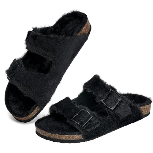 Torotto Damen Pantoletten Classic hausschuhe Sandalen(schwarz,39 EU)