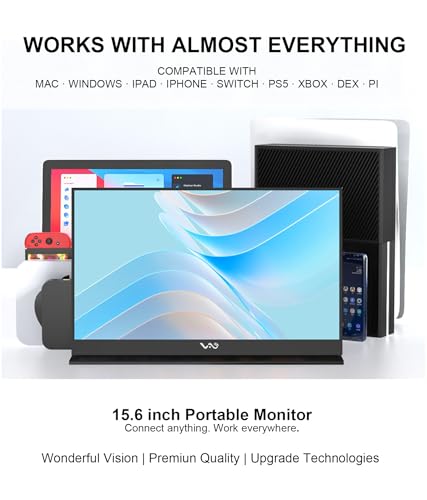 Image of LB M16 15.6 Inch Portable Monitor 1080P FHD IPS HDR for Laptop PC Phone | Ultra-Slim Travel Monitor with USB-C HDMI, Dual Speakers, Aluminum Unibody External Screen