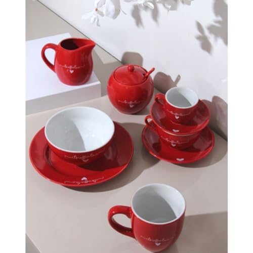 Caneca de porcelana L`amour vermelho 300 ml