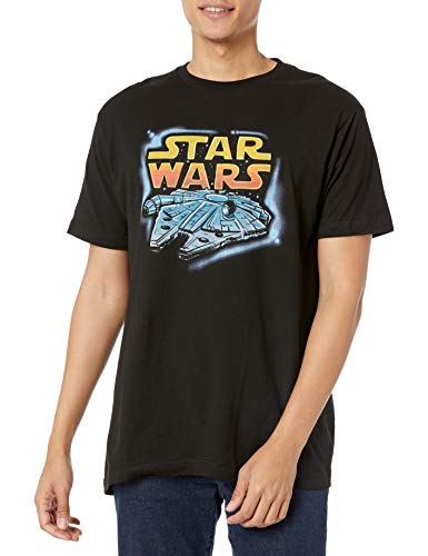 Star Wars Men's Millennium Falcon Short Sleeve T-Shirt, Black, Small