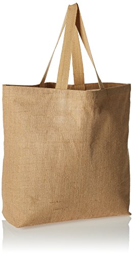 Party Spin Eco-Friendly Burlap Jute Tote Beach Shopping Bag Natural Color (24" X 19" X 6") #TOP1