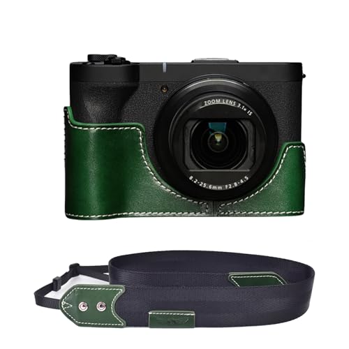 TP Original Canon PowerShot V1 ��p �n���h���C�h+R�J�����X�g���b�v �{�v �{�f�B�P�[�X �n�[�t�J�����P�[�X �o�b�O �J�o�[ �d�r�����֗� ��ʊJ�� ���� ��p�Ή��J�����J�o�[ (�O���[��)