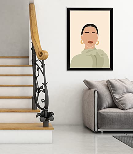 Image of MEERA originals,Expressions, (1 Units) Framed Art PREMIUM COTTON CANVAS for Home Decor, Garden Decor and Office Decor. (matted laminate, jumbo)