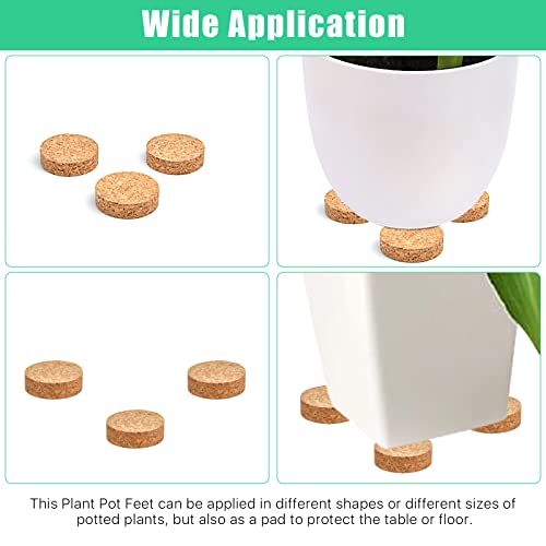 Pieds de pot de fleurs invisibles 5,1 cm support pot liège antidérapant - 6