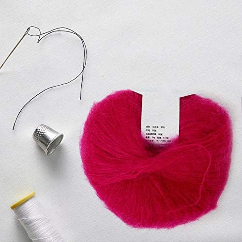 Soft Mohair Wool Knitting Yarn Warm Angora Long Wool Yarn with Crochet for Knitting Scarves Sweater Crafts(01 White)
