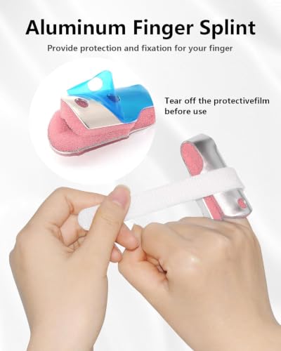 Image of Pinky Finger Splint, Trigger Finger Brace, 2PCS, Small, Pink | For Arthritis, Broken Fingers and Knuckle Immobilization; Finger Brace Joint Stabilizer