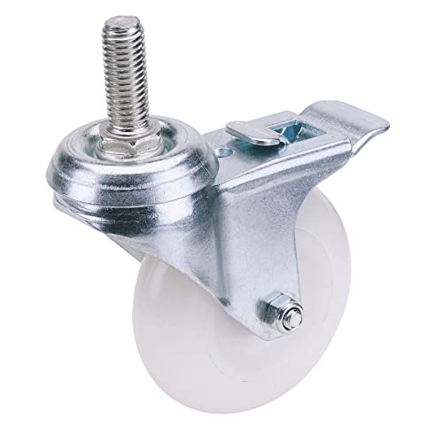 Image of Draper Swivel Bolt Fixing Nylon Wheel with Brake, 75mm Diameter, S.W.L. 70kg