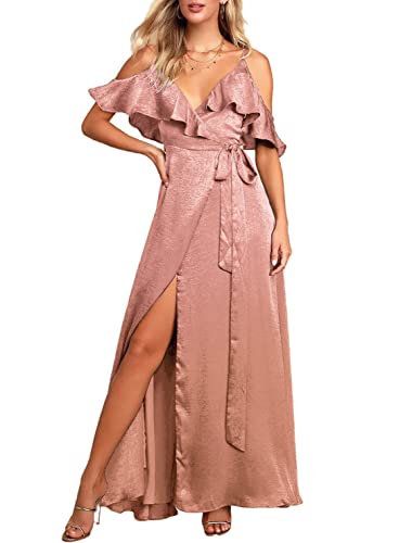 BerryGo Women's Satin Semi Formal Wedding Guest Bridesmaid Valentine's Day