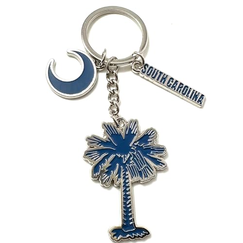 Westmon Works South Carolina Keychain Palmetto Tree and Moom Charms