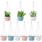 IAMGlobal Hanging Planters, Hanging Pots, Plant Pots, 5.9'' Flower Plant Pots with Drainage, Plastic