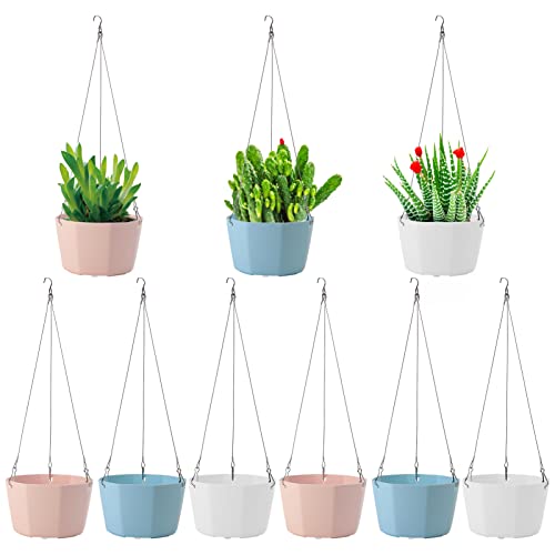 Iamglobal Hanging Planters, Hanging Pots, Plant Pots, 5.9'' Flower Plant Pots With Drainage, Plastic Garden Flower Pots For Home Decor House Plants, Flowers,Plant, Set Of 9 #TOP10