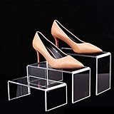 12 Pack Clear Acrylic Display Risers Showcase for Shoe Risers Retail Stand 4 Pack Shoe Riser