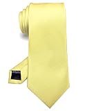 RBOCOTT Silk Light Yellow Tie Business Wedding Formal Necktie for Men (68)