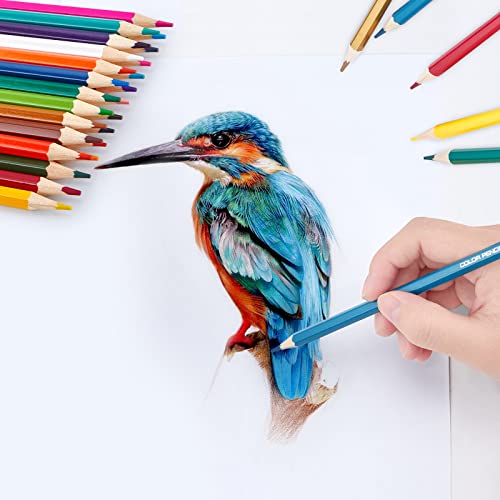 Ezwork 24 Pack Wooden Colored Pencils With Built-In Sharpener In Tube Cap, Vibrant Color Presharpened Pencils Easy To Color Book, Soft Core Art Drawing Pencils For Coloring, Sketching, And Painting #TOP5