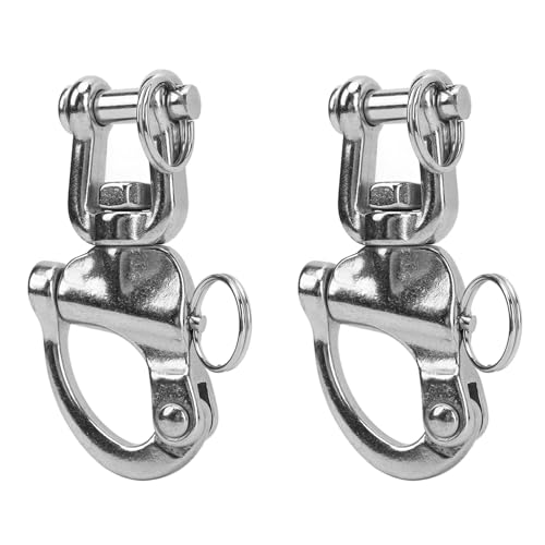 2 Peças de Manilha de Pressão Em Aço Inoxidável 316 de Liberação Rápida para Equipamento de Veleiro