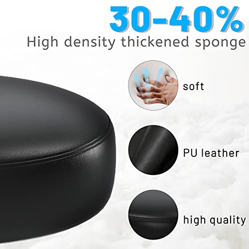 Salonfactory Rolling Stool With Wheels,Heavy Duty Lash Chair Adjustable For Tatoo Lab Massage Salon Spa Drafting Nail Teach,360 Swivel,Leather,Thick Seat Padding,Black #TOP1