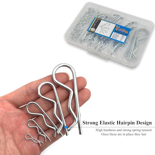 Image of 100 Pcs Hitch Pin Clip R Clips Retaining Pins Tractor Cotter Pin Hair Pin Assortment Spring Clip Retainer Pins Hitch Keeper Pins Kit for Dolly Pins /Trailer Pin Clips /Hand Ttruck Pin Replacement