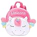 Ksopsdey Zaino per ragazze unicorno, zaini per bambini unicorno, Mini Unicorn Zaino Peluche，zaini arcobaleno in peluche, adatti per l'asilo, la scuola, i viaggi e la conservazione (rosa)
