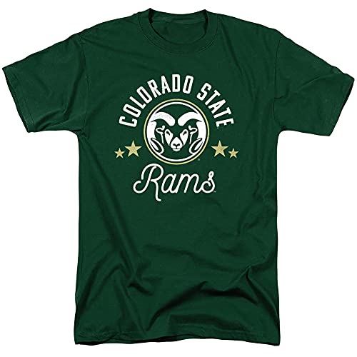 Colorado State University Official Rams Short Sleeve Mens Cotton T-Shirt,Hunter Green, Medium