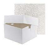 Culpitt 12" Square Silver Cake Drum Board & White Cake Box Combo, 12 Inch Box and Matching Board Set For Cake Transport - Image 8