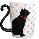 アルタ Artha マグカップ ツインマグ 黒猫 ドット PK 300ml 食洗器対応 電子レンジ対応 磁器 しっぽが取っ手になるおしゃれなマグ 取っ手を合わせるとハートの形に AR0604040