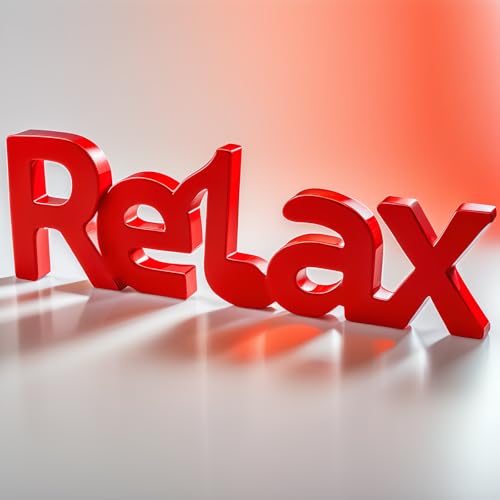 Wooden Blocks Relax Sign Wall and Table Top Decor Wood Relax Sign Wooden Blocks Home Wall Decor for Living Room,Freestanding Wood Letters,Table Top,Bathroom,Entryway Home Party Decoration(Red)