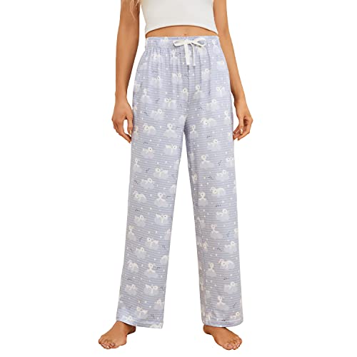 Heartnice Women's Comfy Pajama Pants, Print Drawstring Lounge Pant Soft Lightweight Pj Bottoms Sleepwear (Evening Rabbit, M) #TOP22